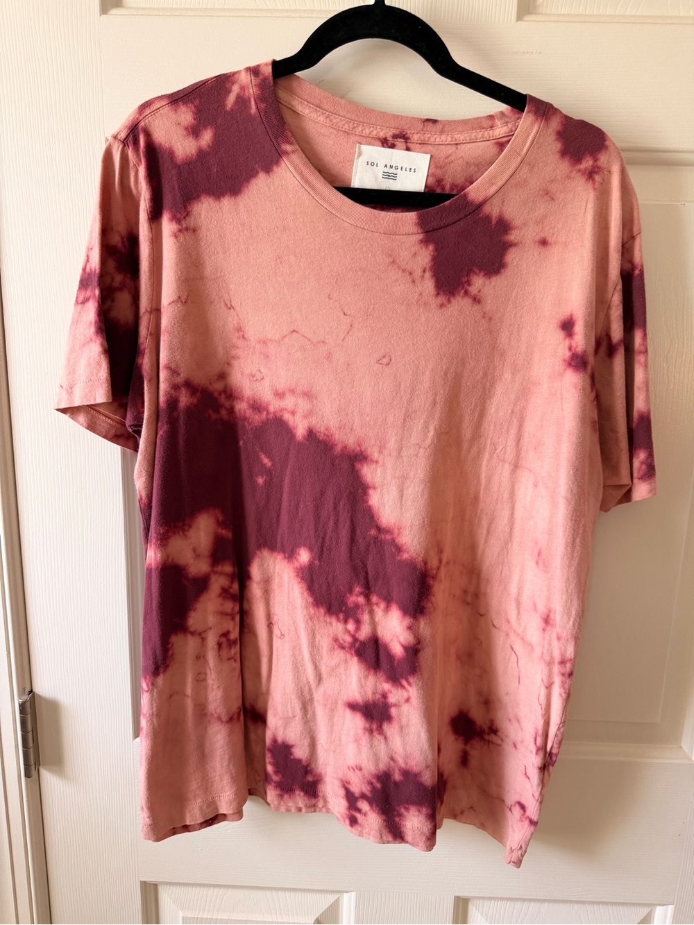 Sol Angeles Rose and Wine Tie-Dye Short Sleeve Tee